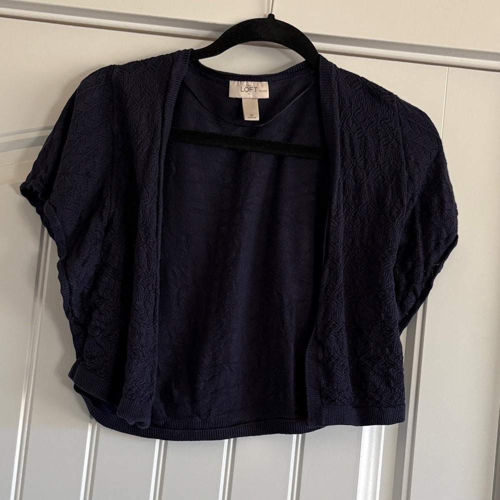 LOFT Women's Dark Blue Cropped Top